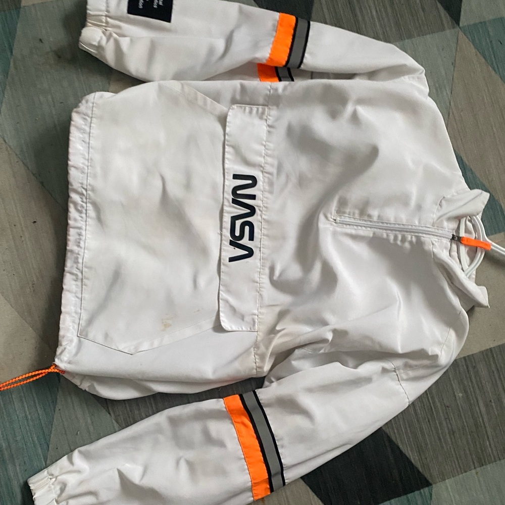 White and orange jacket